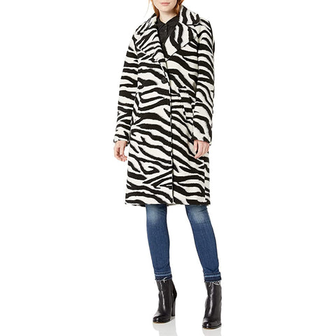 Abrigo de lana con estampado de cebra by Rachel Roy