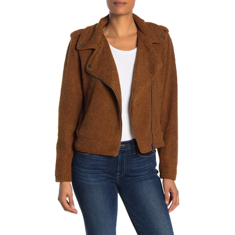 Chaqueta biker con cremallera de borreguito sintético Max Studio