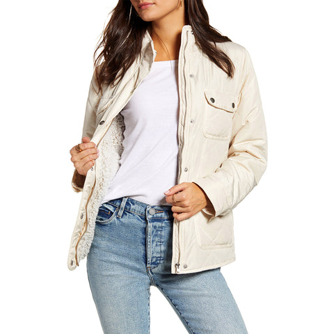 Chaqueta beige utilitaria acolchada con forro polar by Thread & Supply
