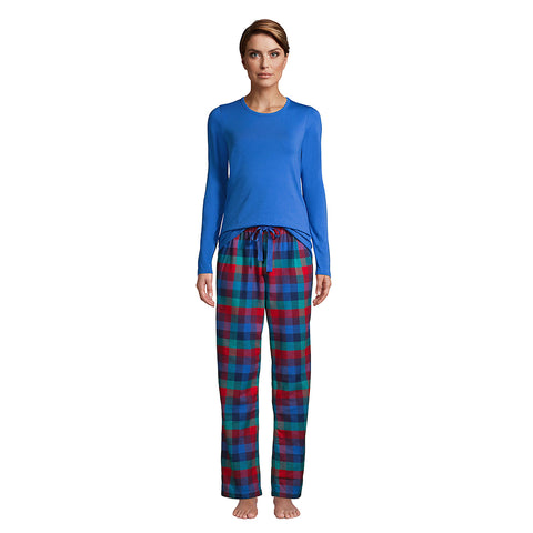 Set de pijama para mujer manga larga Lands' End - Cuadros