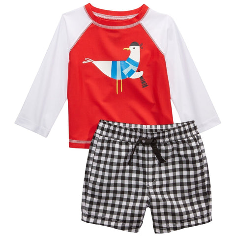 Conjunto bañador protector de piel estampado y shorts de baño bebé First Impressions
